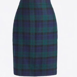 JCrew Black Watch Pencil Skirt